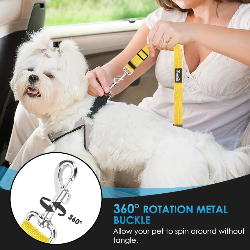 SlowTon Dog Seat Belt for Car, 2 Pack Dog Car Harness Seatbelt with Bungee