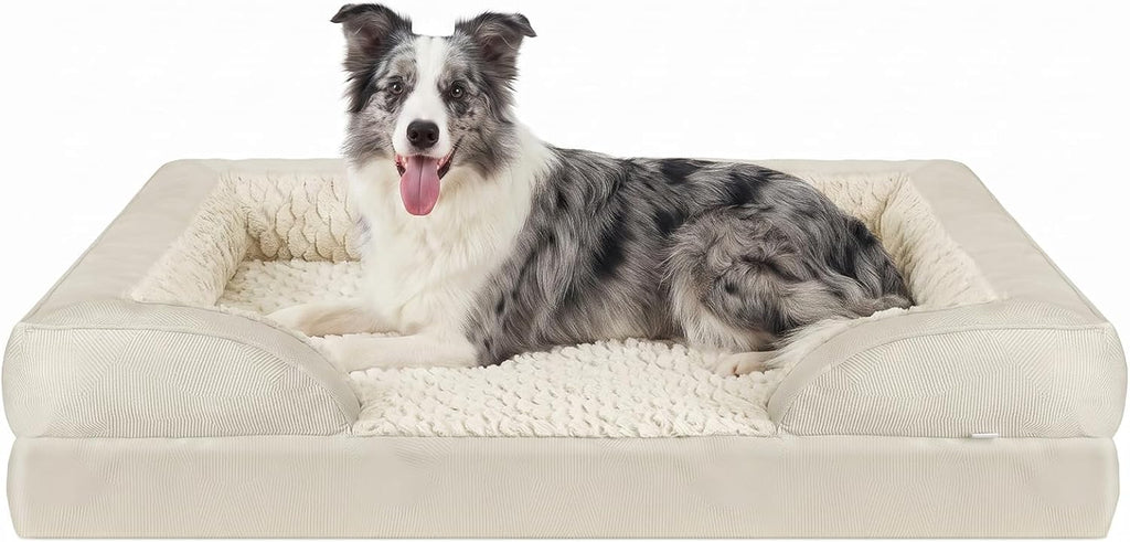 INVENHO L Plus Orthopedic Dog Bed for Large Dogs, Washable Dog Sofa with Egg-Crate Foam, Waterproof Lining and Non-Skid Bottom