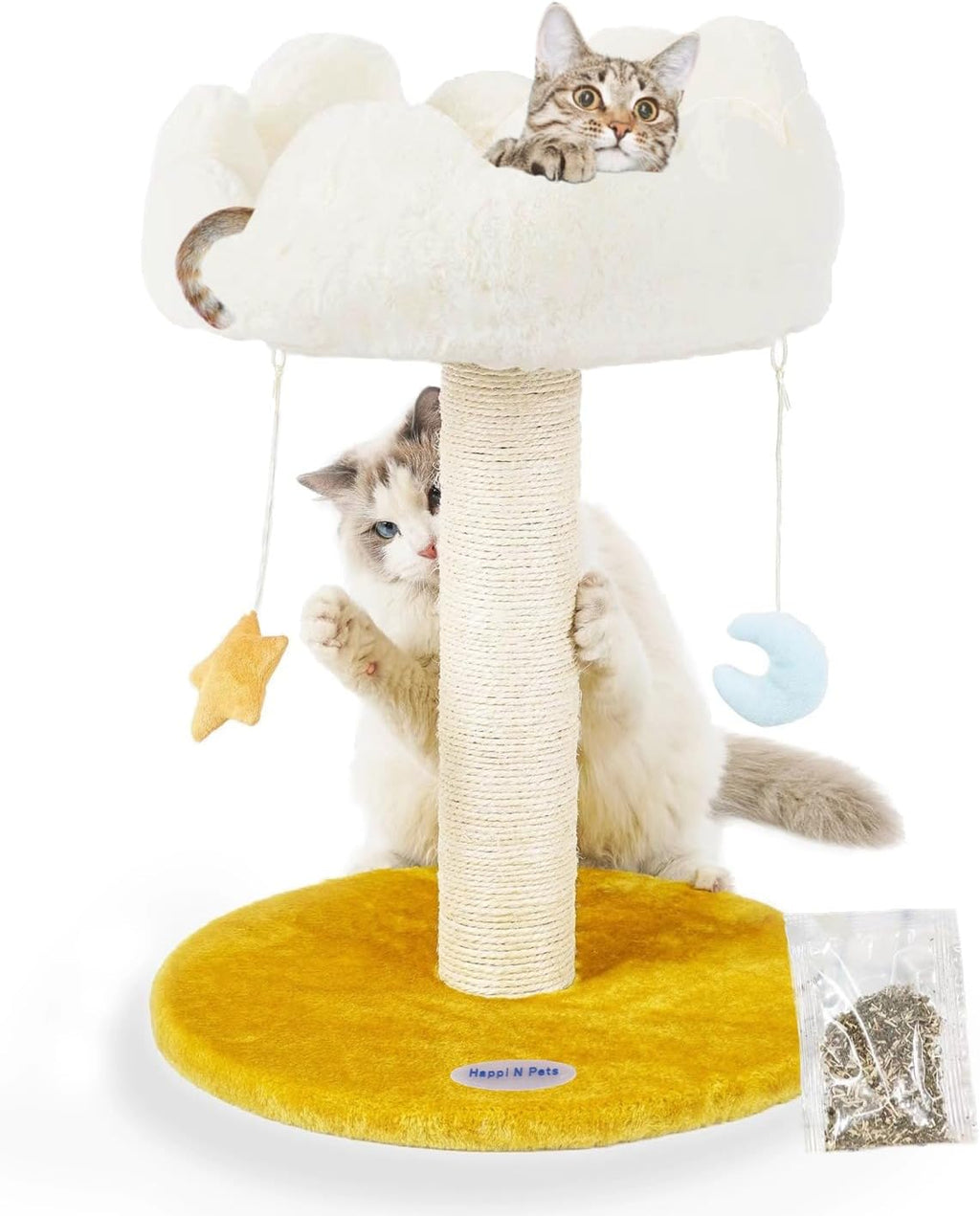 Happi N Pets Cloud Cat Tree, Cat Scratching Post with Soft Bed for Kitten