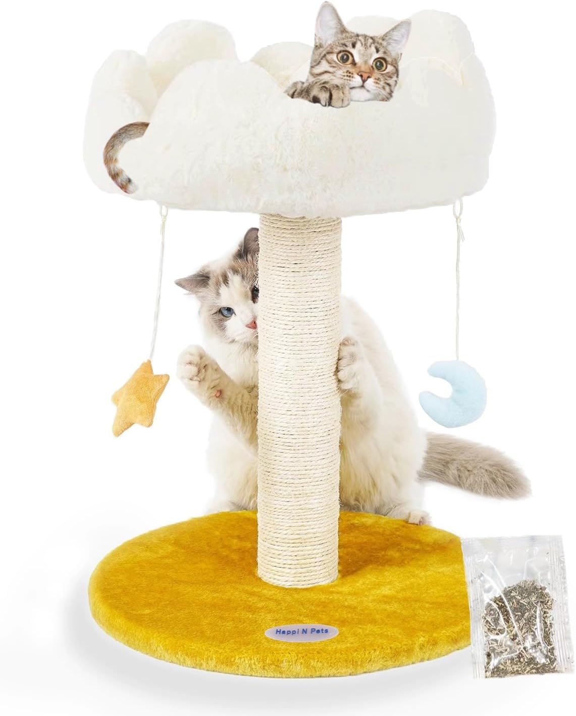 Happi N Pets Cloud Cat Tree, Cat Scratching Post with Soft Bed for Kitten