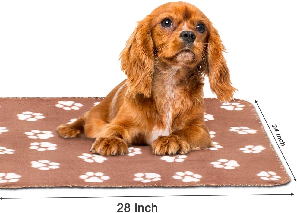 Comsmart Dog Blankets, 6 Pack Fleece Pet Blankets, 24x28 Inches, Brown