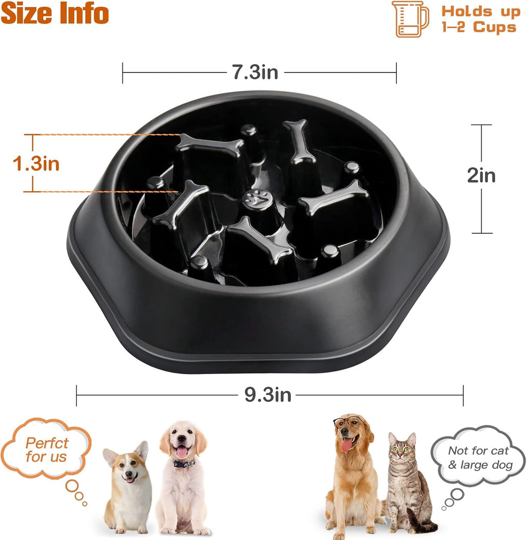 UPSKY Slow Feeder Dog Bowl Anti-Chocking Slower Feeding Pet Puzzle Bowls | Interactive Bloat Stop Dog Food Dishes, Non-Slide Dogs Lick Treat for Small Medium, Slow-Eating Maze Design, Easy to Clean 
