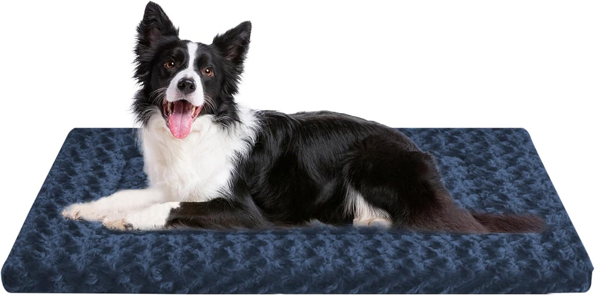 Dog Crate Pad Washable Cat Dog Pet Bed for Crate kennel Large Mat 36in Blue