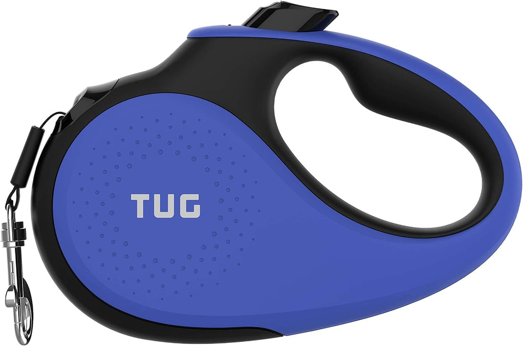 TUG 360° Tangle-Free Retractable Dog Leash with Waste Bag Dispenser (Large, Blue)