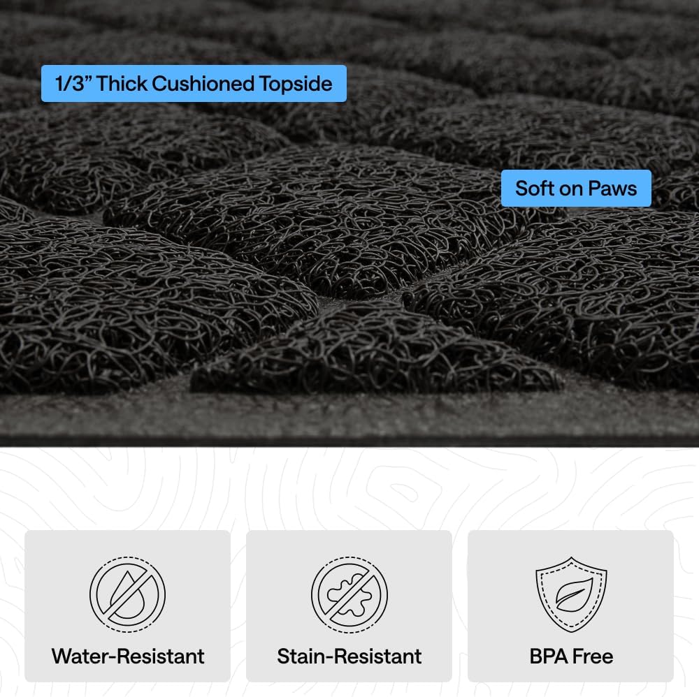GORILLA GRIP Cat Litter Mat, Coiled Mesh Trapping Mats, 17x11 Black