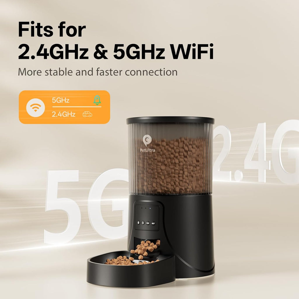 PETULTRA Automatic Cat Feeder 5Ghz WiFi APP Control Cat Food Dispenser