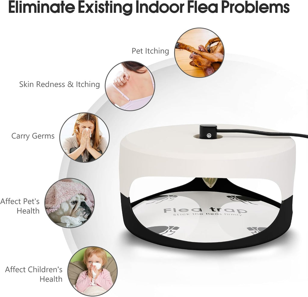 Flea Trap for Inside Your Home, 2Pack Pet Safe Indoor Flea Treatment Light