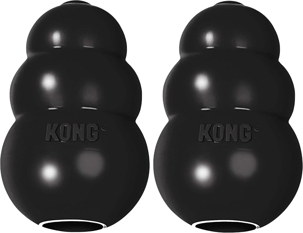 KONG Extreme Dog Toy, Natural Rubber Chew, for Small Dogs (Pack of 2) | Treat-Filling Chew & Fetch Toy with Erratic Bounce, Made from KONG's Most Durable Natural Rubber for Power Chewers