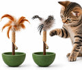 2-Piece Feather Tumbler Cat Toy with Catnip & Bell with Silvervine Stick
