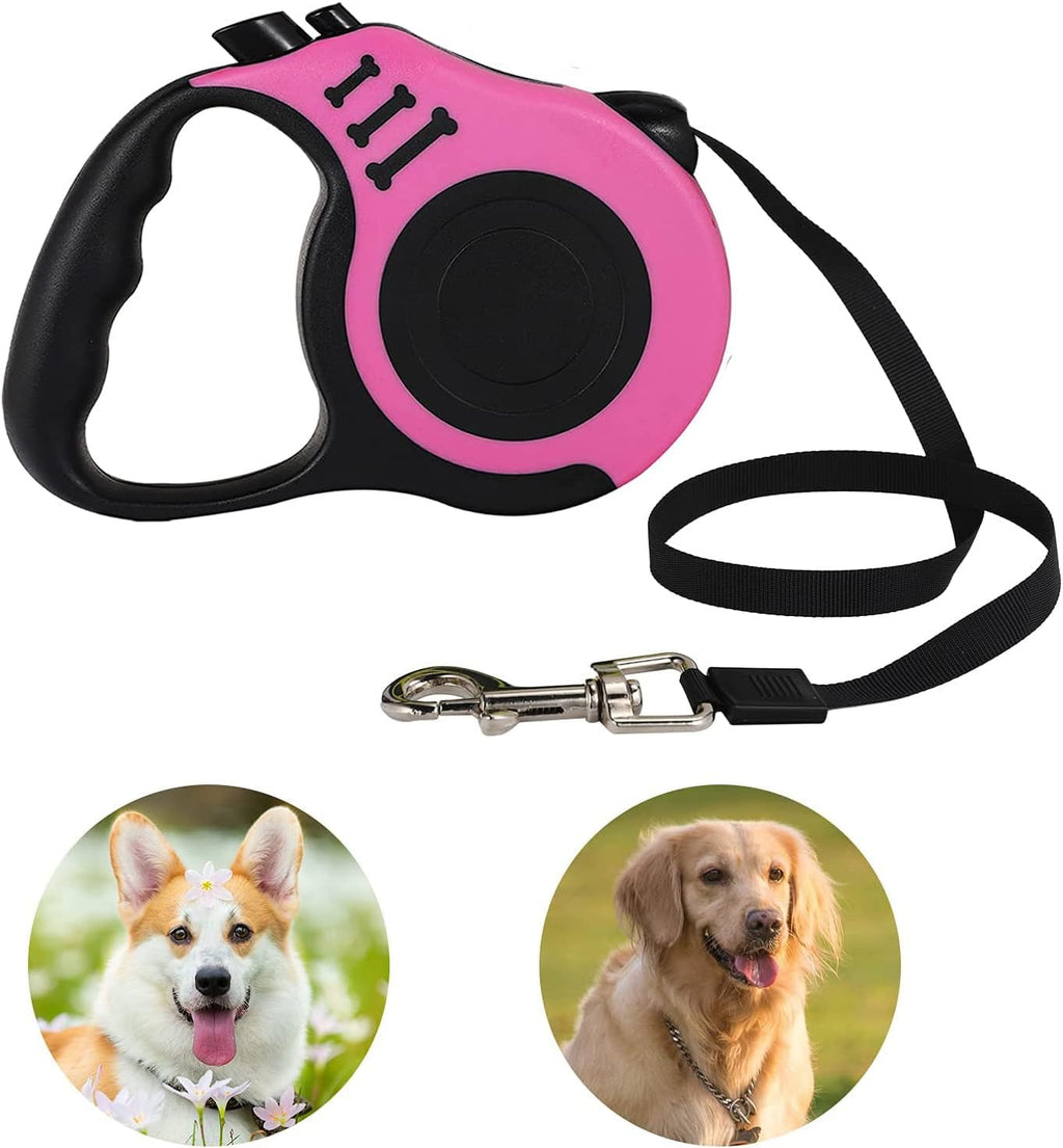 Retractable Dog Leash, Heavy Duty 10FT Leashes, Pink