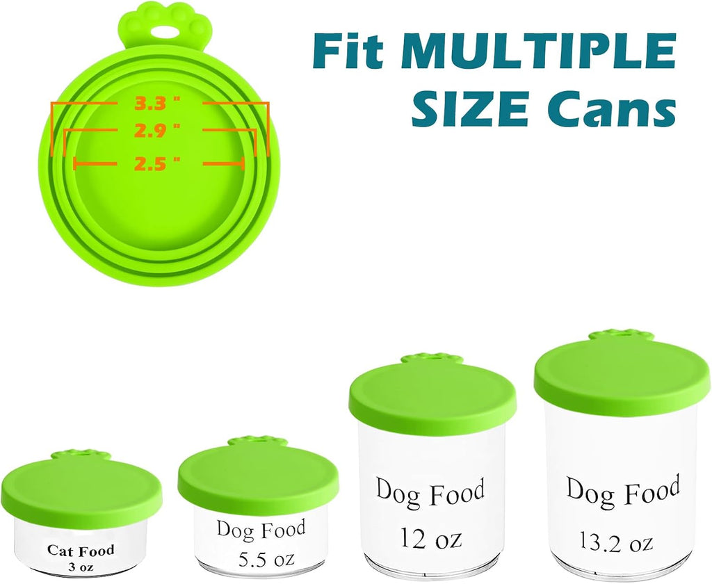 PetBonus 2 Packs Pet Food Can Covers Lids, Universal Size for Dog Cat Food | Silicone, 1 fit 3 Standard Size Can Tops, Can Topper for Wet Food, BPA Free, Dishwasher Safe 