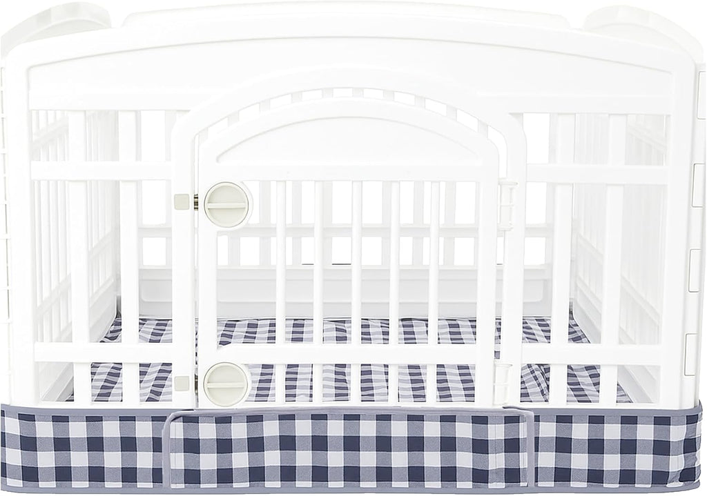 Dog Playpen Bottom Pad Fits for 36 Inch 4 Panels Exercise Pet Playpen, Dog Crate Pad Puppy, Hoop and Loop Design (Note: Playpen Not Included). (BlackCheckered)