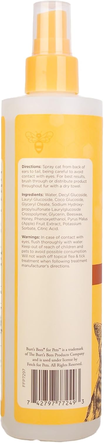 Burts Bees for Pets Waterless Cat Shampoo Spray, 10 Fl Oz, 6-Pack