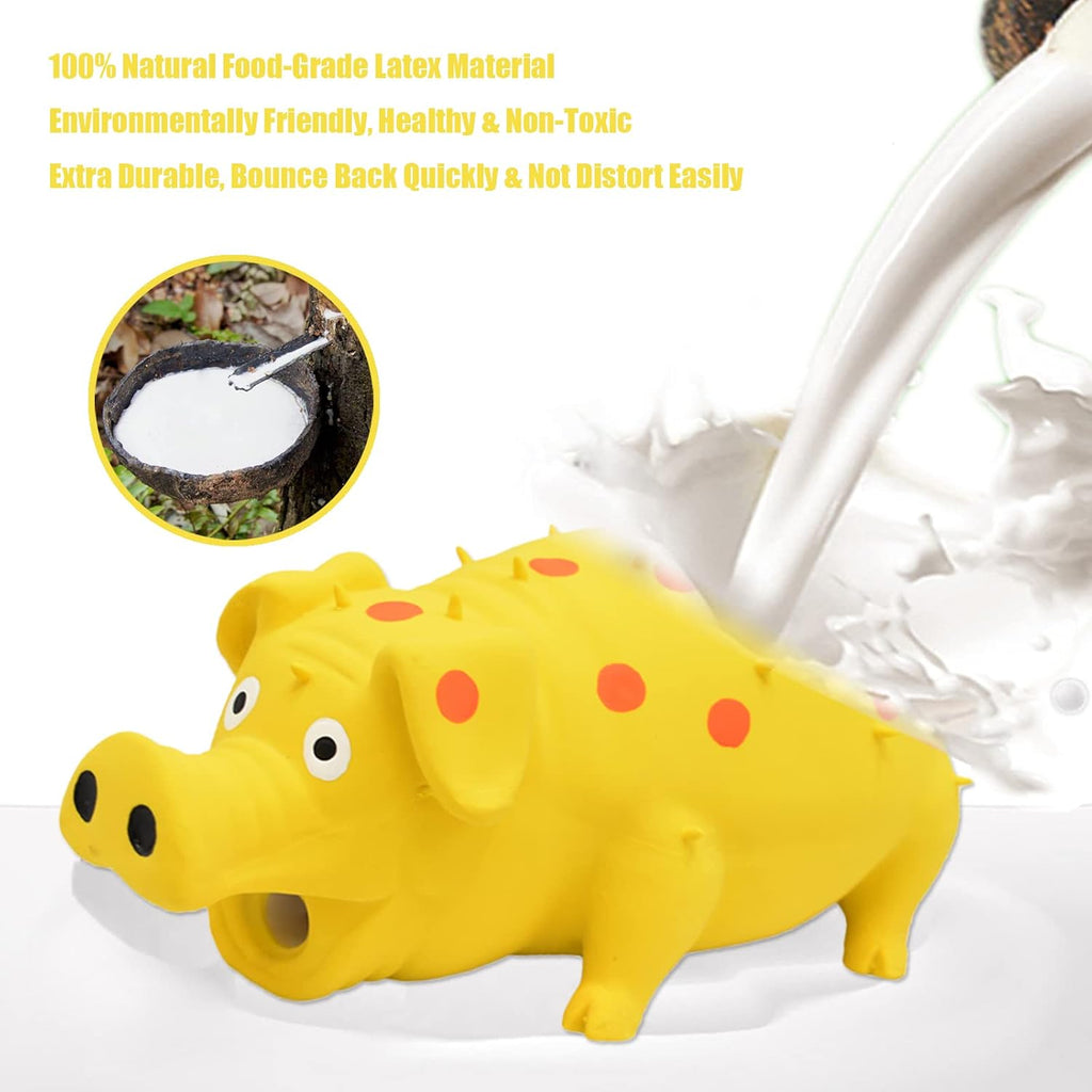 Squeaky Pig Dog Toy, 2 PCS Durable Latex Rubber Dog Toys for Chewing