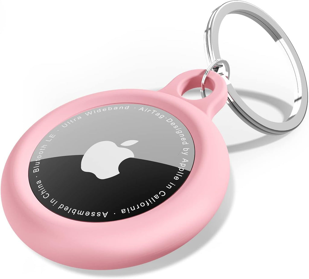 oakxco for Airtag Keychain Silicone, Airtag Holder with Key Ring, Air Tag Cover Cute Accessories for Kids, Luggage, Car Dog Collar, Car, Compatible with Apple Airtag Case Waterproof Tracker, Pink
