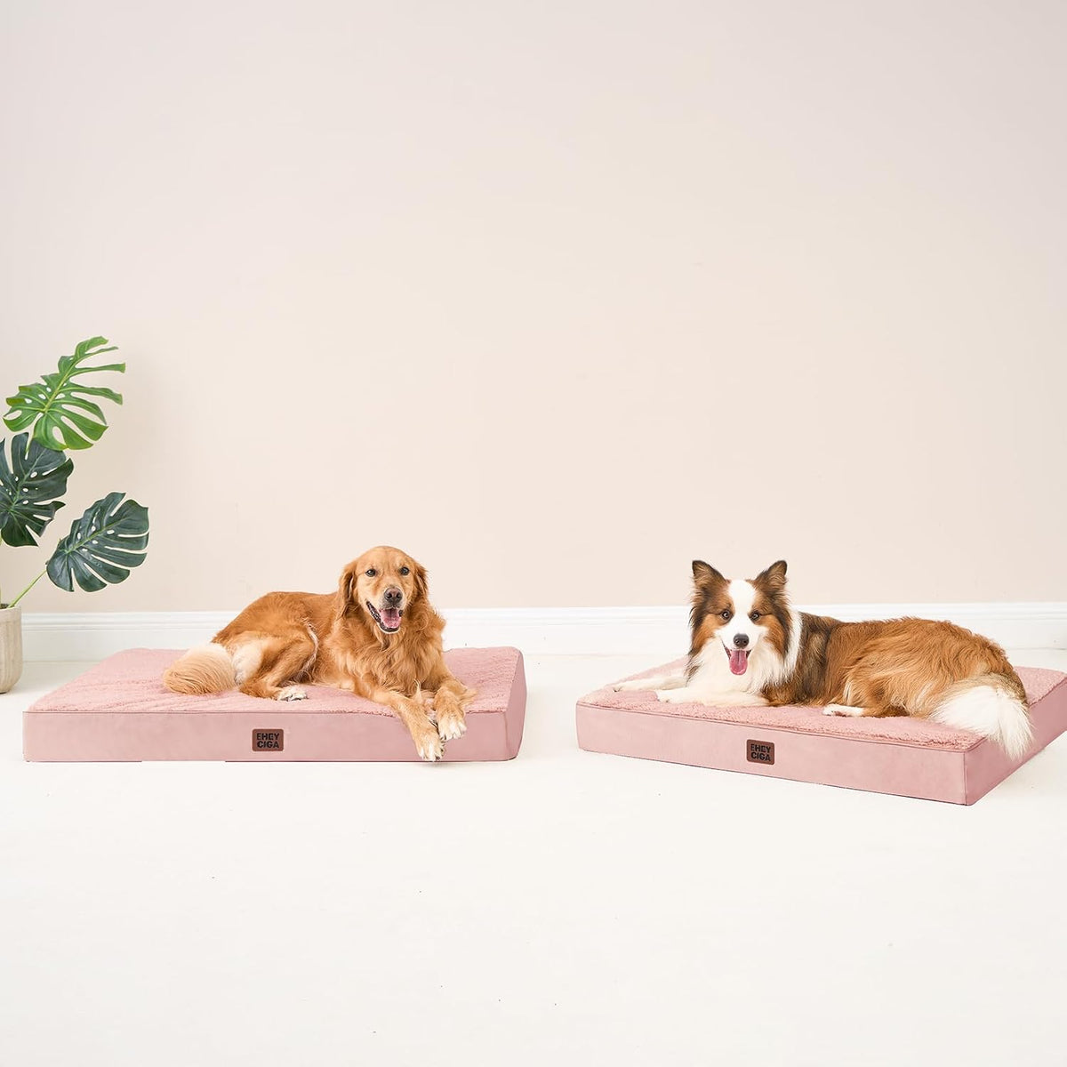 EHEYCIGA Orthopedic Dog Bed Large with Removable Washable Cover, 44IN Pink