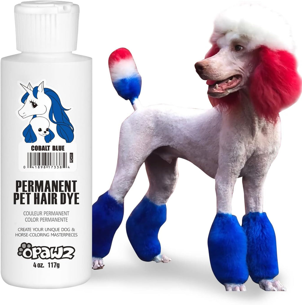 OPAWZ Permanent Dog Hair Dye, Pet Hair Dye Safely Used by Grooming Salons for a Decade, Pet Safe Dye Lasts Over 20 Washes, Bright Color for Dogs and Horses (Cobalt Blue)