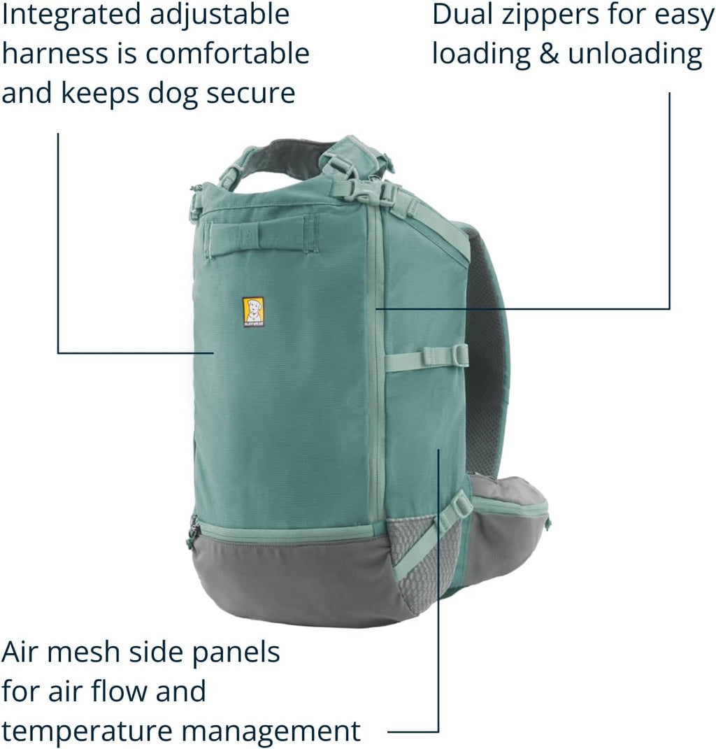 Ruffwear, Hitch Hiker Dog Backpack Carrier, River Rock Green, XX-Small