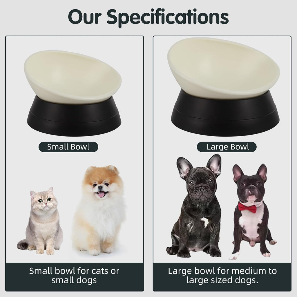 Bulldog Bowl Anti-Slip Dog Cat Dish Detachable Rubber Dog Bowl Pet Sterile Tilted Pet Feeder Slope Base