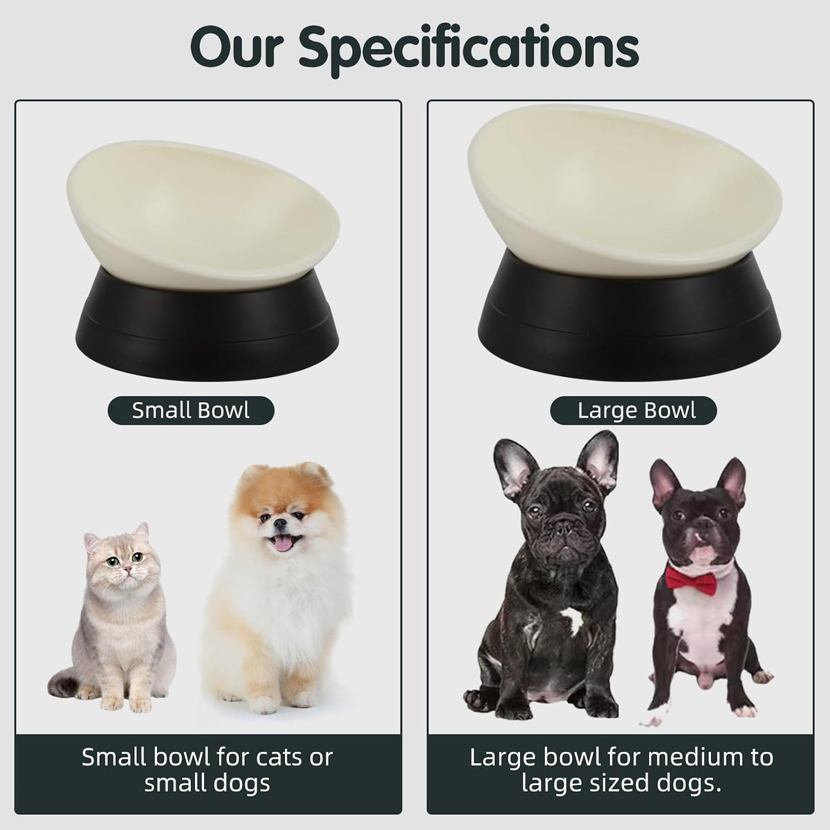 Bulldog Bowl Anti-Slip Dog Cat Dish Detachable Rubber Dog Bowl Pet Sterile Tilted Pet Feeder Slope Base