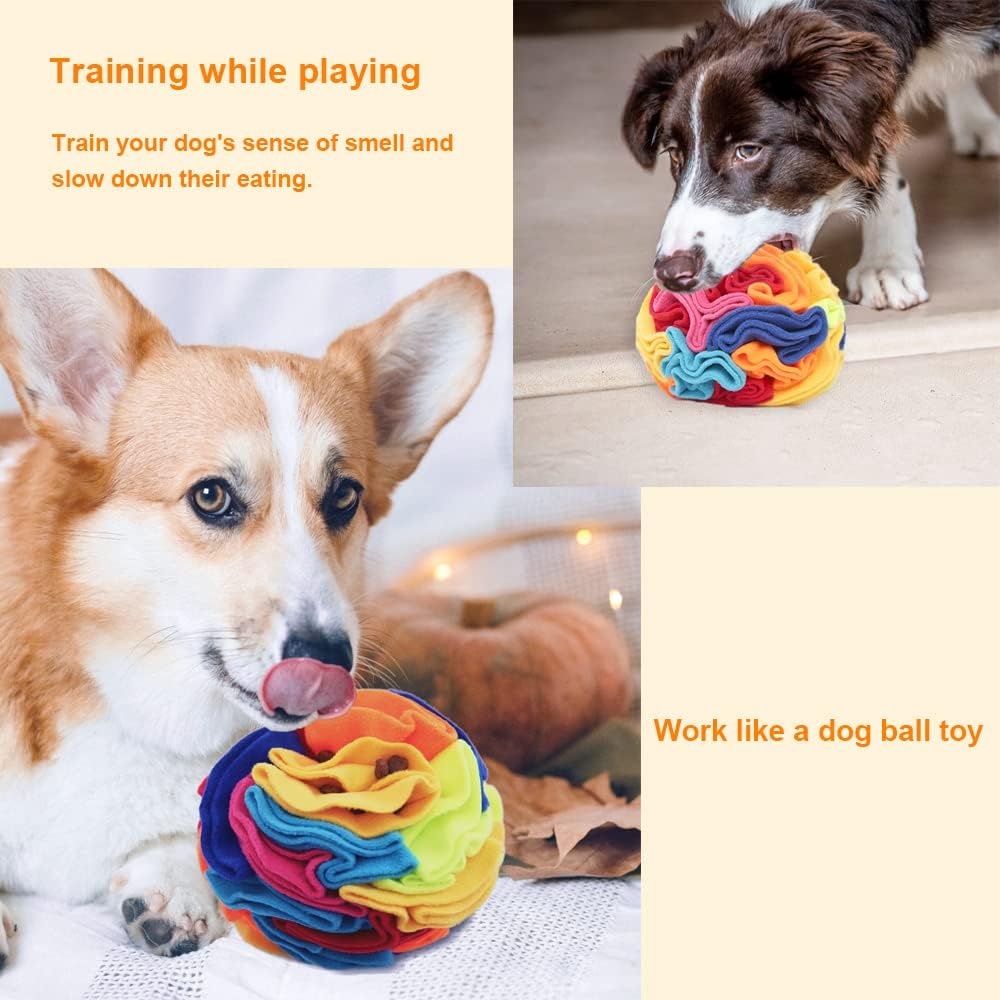 Ablechien Snuffle Ball - Snuffle Ball for Dogs Large Breed, Interactive Dog Toys to Keep Them Busy, Dog Puzzles for Large Dogs with Storage Bag Machine Washable