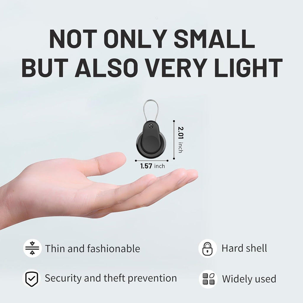 Waterproof for AirTag Holder 1st/2nd 4 Pack Lock Case Keychain for Apple AirTags for Air Tag Keyring with Wire Cable Durable Lightweight for AirTag Cover Keys Kids Luggage Backpacks Pet Collar Black
