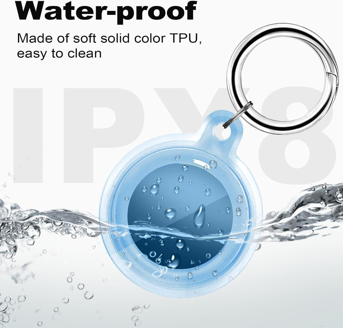 [4 Pack] IPX8 Waterproof Case for AirTag 2nd Gen (2026) & 1st Gen, Full Body Holder Keychain, Anti-Scratch Cover for Apple for Air Tags, Luggage, Pet Collar, Pink/Blue/Pink Colorful/Purple