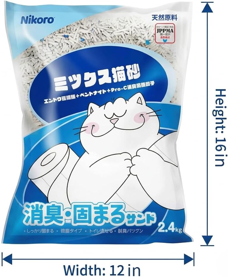 NIKORO Tofu Cat Litter,Strong Clumping Cat Litters,21lbs(5.29 lbs×4Bags)