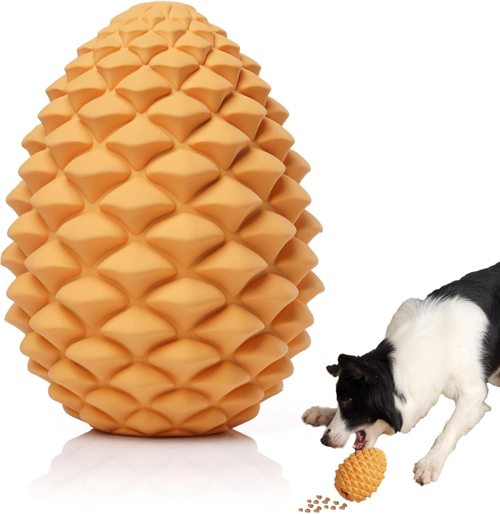Pine Cone Tough Dog Toys for Aggressive Chewers: Sturdy Dog Chew Toy with Interactive Dog Treat Dispenser, Indestructible Dog Toy for Small, Medium and Large Dogs, Heavy Duty Dog Toy