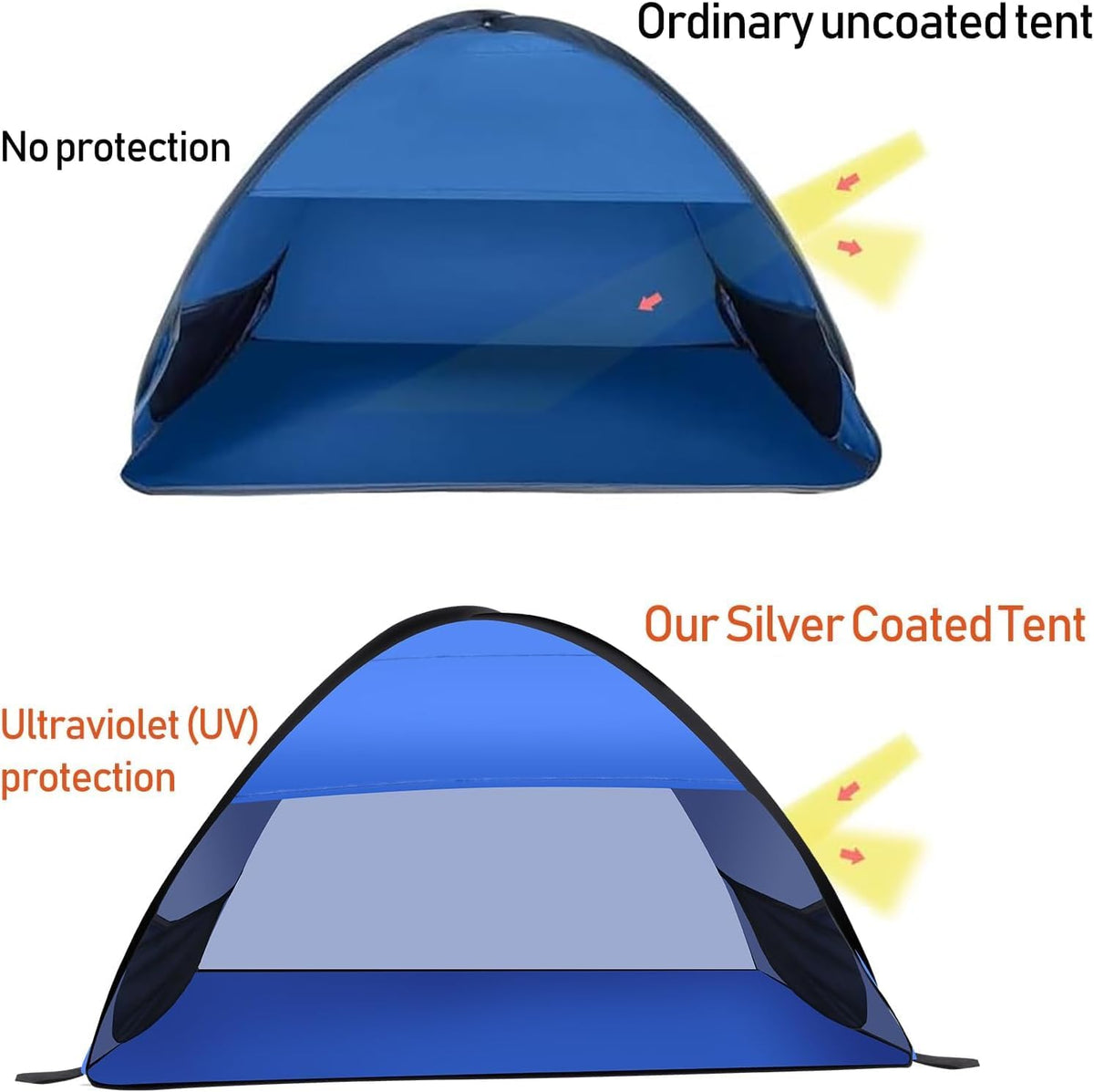 Beach Sun Shelters,Instant Sun Shade Canopy Head PopUp Canopy Automatic Shade Tent for Camping Fishing Hiking Picnic Portable Shelter Windproof Waterproof with Mobile Phone Stand, 80cm