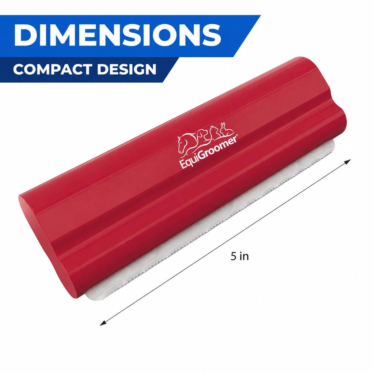 EquiGroomer 5-Inch Undercoat Deshedding Brush for Dogs & Cats, Red