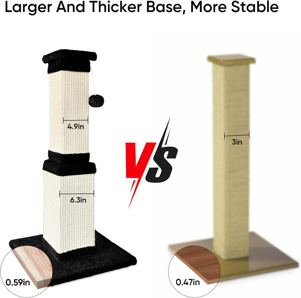 Cat Scratching Post for Indoor Cats, 32Inch Sisal Cat Scratcher