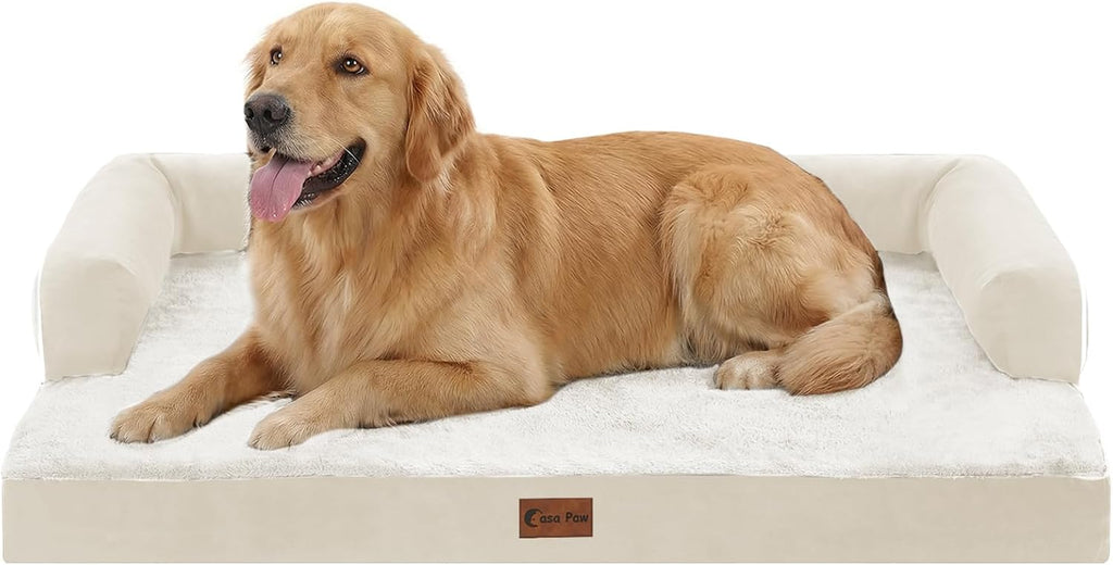 Waterproof Orthopedic Dog Bed for Extra Large Dogs, 41x27in, Beige