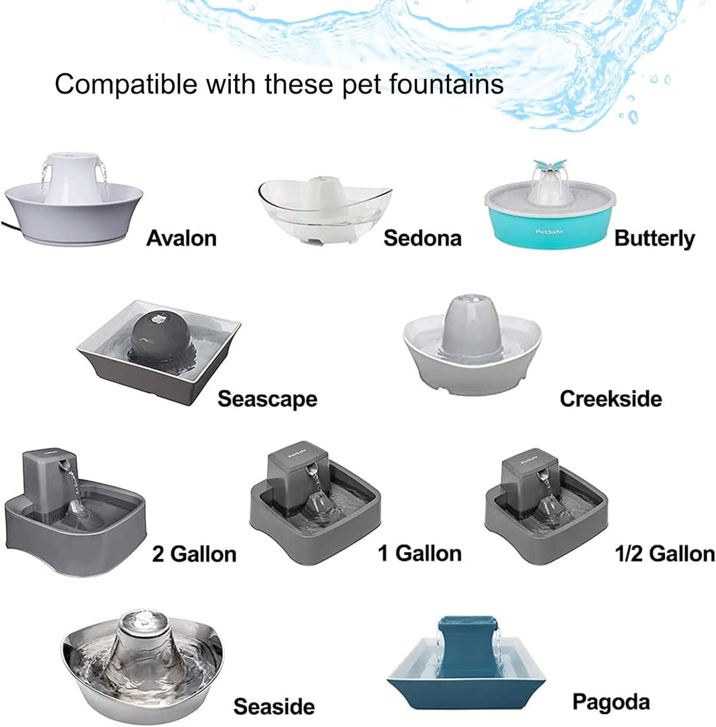 32 Pack Pet Fountain Replacement Filters, 16 Carbon and 16 Foam Pre-Filters