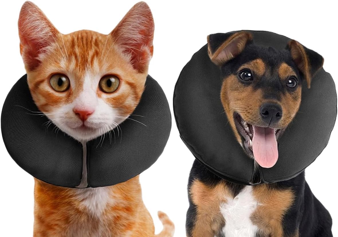 ZenPet Recovery Inflatable Collar for Dogs & Cats – Soft, Comfortable, Safe & Stress-Free Healing Alternative E-Collar After Surgery, Adjustable Donut Design, Secure Fit (X-Small)