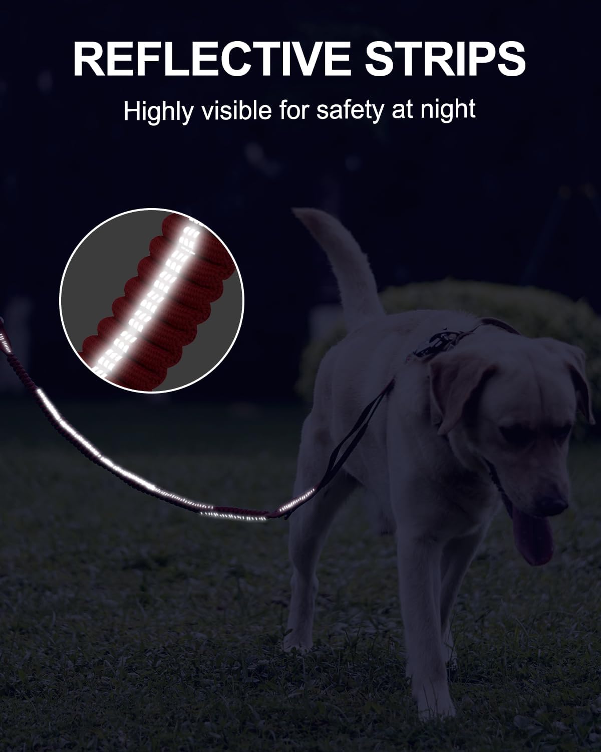 Joytale Tactical Bungee Dog Leash, Shock Absorbing No Pull, Red