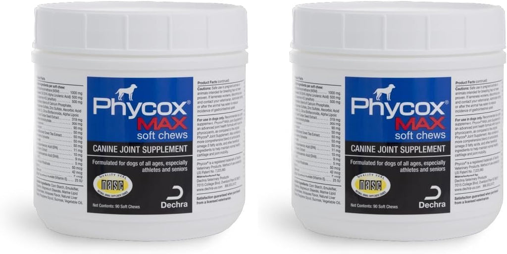 Phycox MAX Dog Joint Supplement Soft Chews,90 Ct,(Pack of 2)