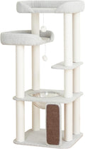 53" Cat Tree Tower for Large Cats, Large Perch & Sisal Board