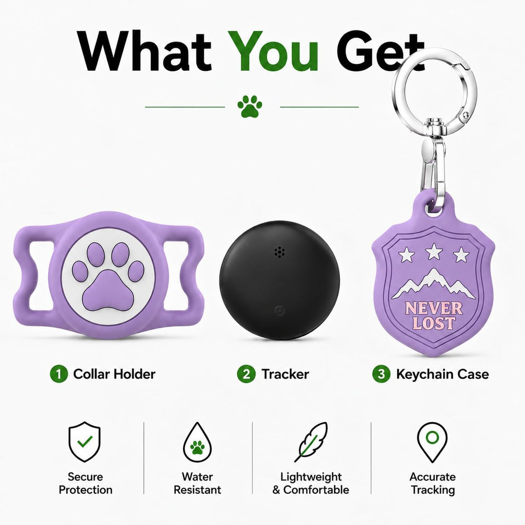 Dog Tracker with Apple Find My, GPS Pet Tracker for Dogs and Cats