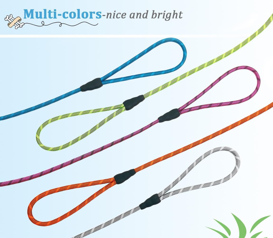 WYuZe 1/5" Reflective XS Small Dog Leash 15FT Lightweight Rope Cat Leash