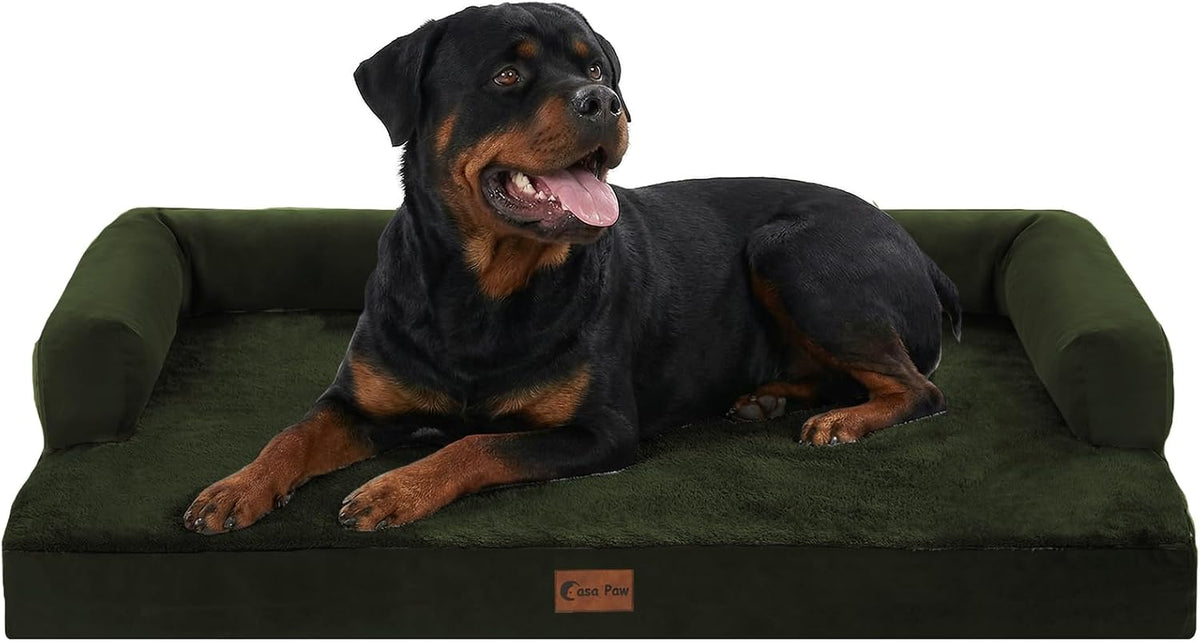 Orthopedic Dog Bed for Extra Large Dogs, 48x30in, Olive Green