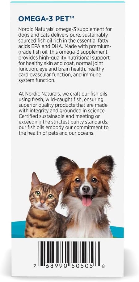Nordic Naturals Omega-3 Pet, 294mg Fish Oil for Dogs & Cats w/EPA DHA - 2oz