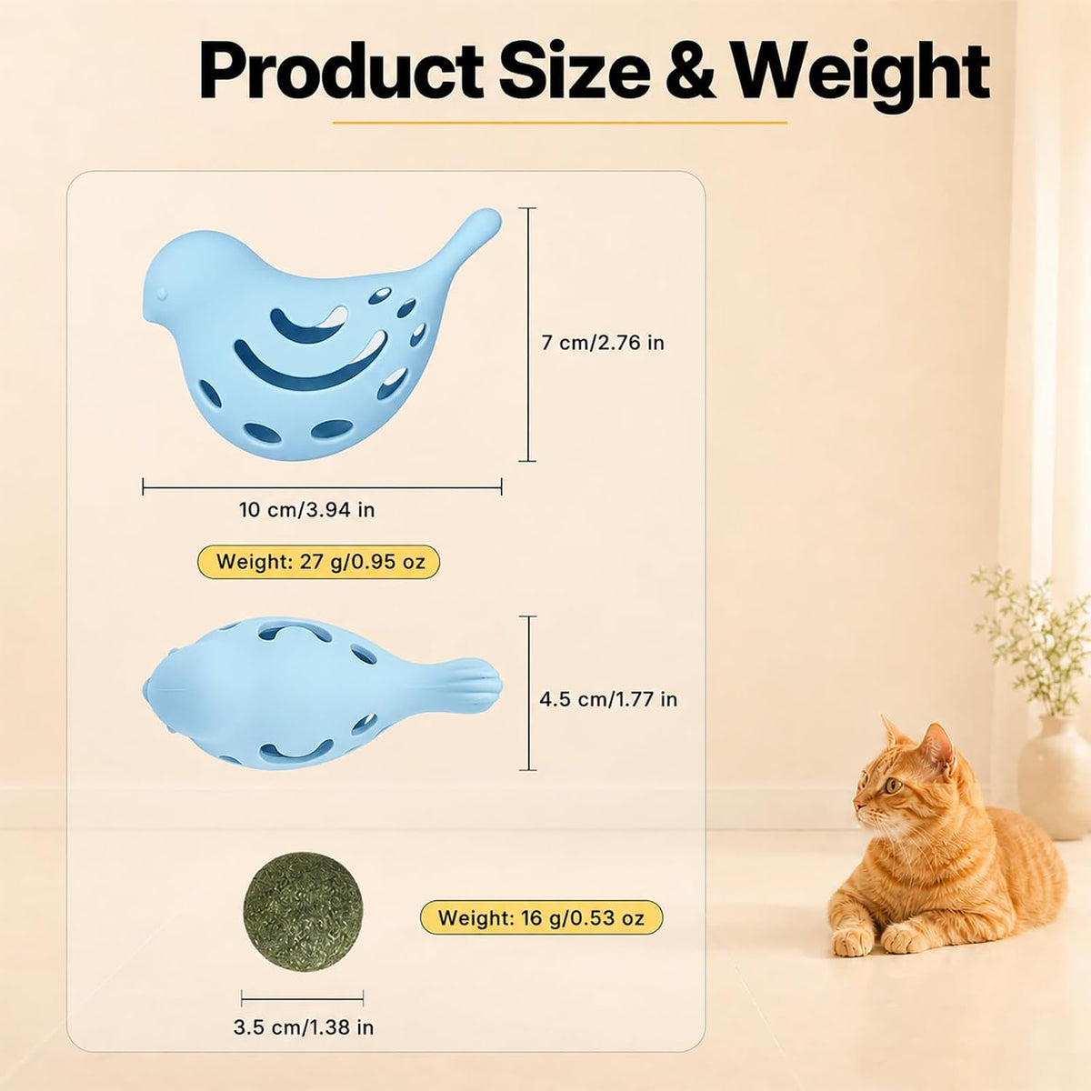 Cat Treat Puzzle Toy, Cat Puzzle Feeder with Refillable Catnip Ball