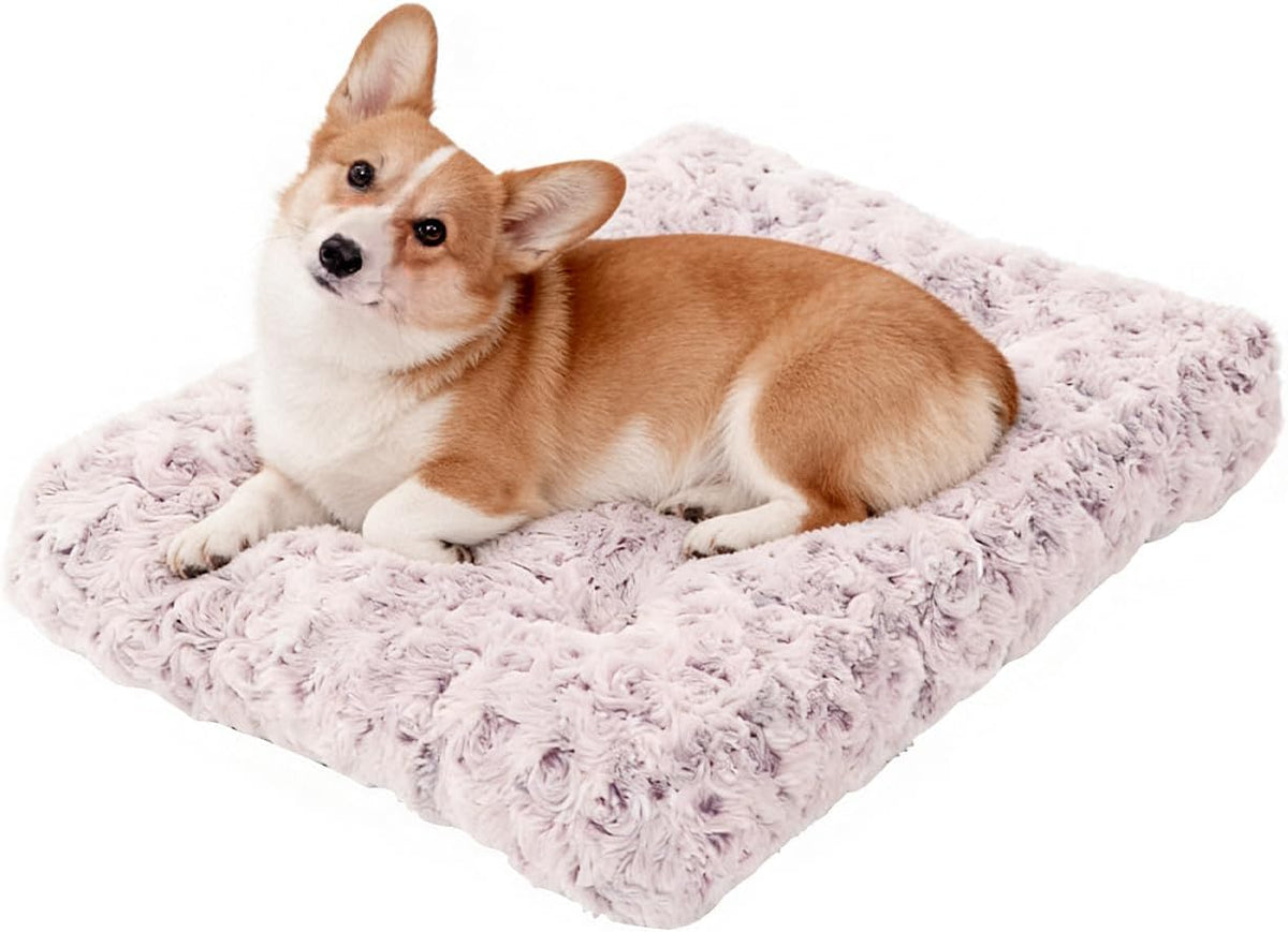 Medium Dog Crate Bed Mat, Washable Plush Pad for Medium Breeds