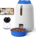 PAPIFEED 2-in-1 Automatic Cat Feeder and Pet Camera Combo, 1080P HD & 360°Pan-Tilt, 3L Cat Food Dispenser with App, 2.4G WiFi Timed Cat Feeder for Dry Food, Automatic Cat Feeder with Camera