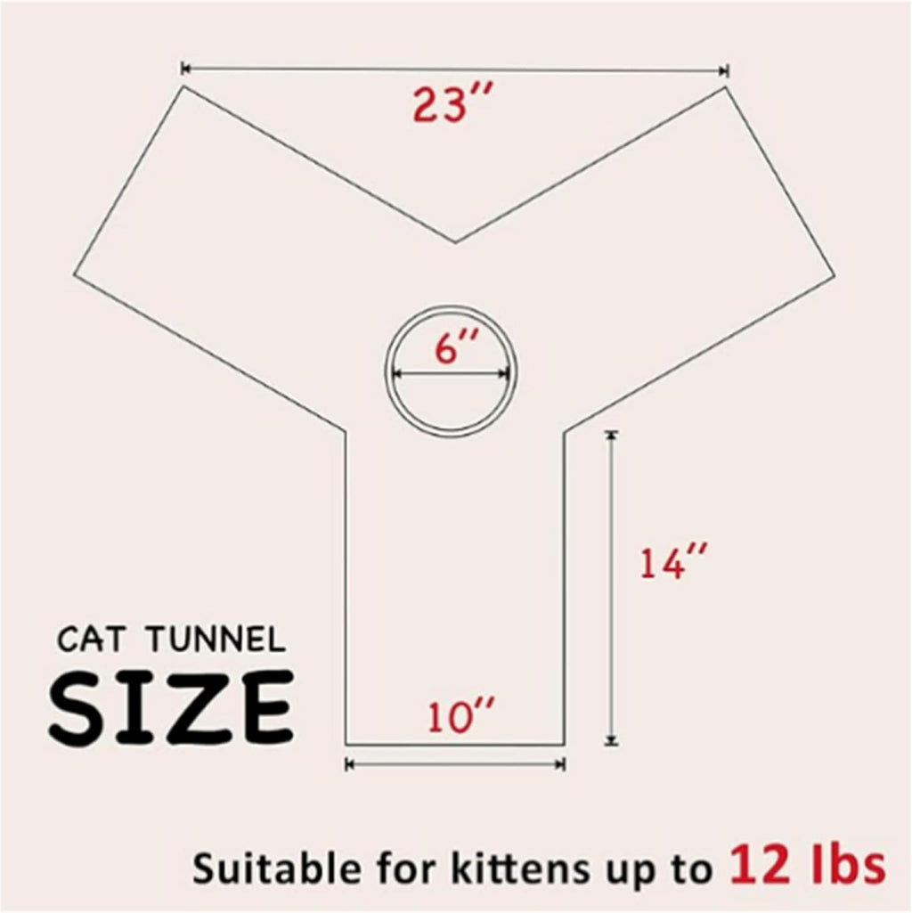 Pet Cat Tunnel Tube Cat Toys 3 Way Collapsible, Tunnels for Indoor Cats，Kitty Bored Peek Hole Toy Ball Cat, Puppy, Kitty, Kitten, Rabbit