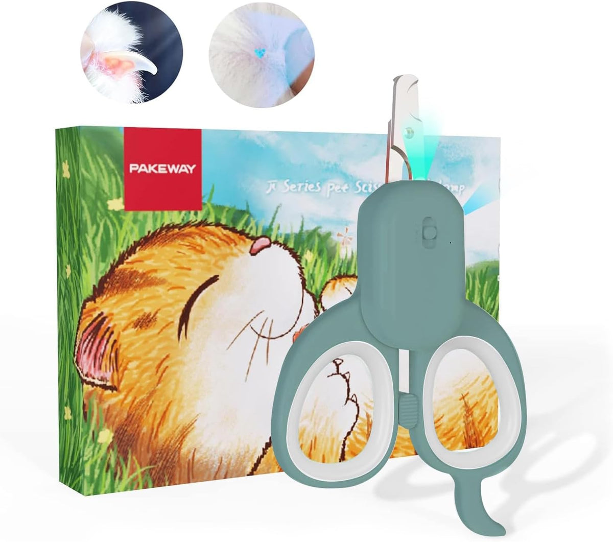 PAKEWAY Cat Nail Clipper with LED Light, Safe & Precise for Cats & Kittens