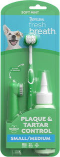 TropiClean Fresh Breath Dog Tooth Brushing Kit for Small/Medium Dogs 