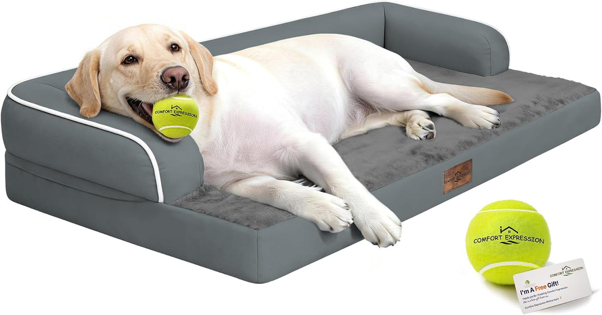 Comfort Expression Waterproof XXL Dog Bed with Bolster for Extra Large Dogs