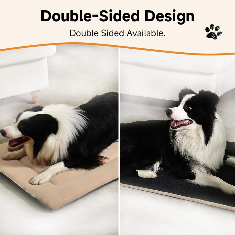 Dog Bed Mat 24x18, Washable Flat Pet Bed, Reversible Dog Crate Pad